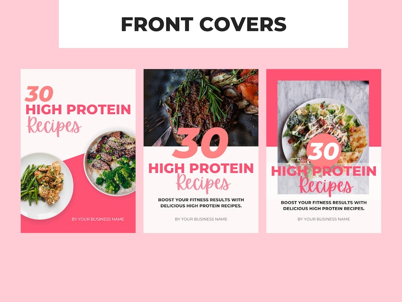 30 High Protein Recipes, Recipe Book Template, PLR Digital Product, Done For You Canva eBook Template For Your Coaching Business, Editable