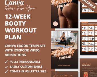 12-Wochen Booty Programm: Canva eBook Vorlage für Coaches (PLR Digitales Produkt)