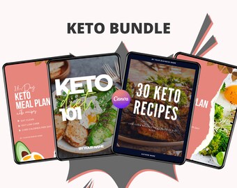 PLR Keto eBook Bundle: Canva Templates for Coaching Business