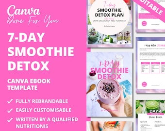 7-day Smoothie Detox Plan with Recipes, Nutrition eBook, Detox, health coaching templates for health and fitness coaches, DFY content