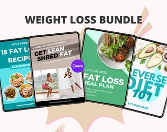 PLR Weight Loss Canva eBook Bundle: Fitness, Nutrition, Recipes