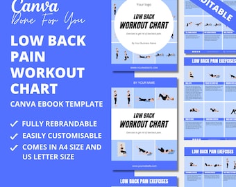 Low Back Pain Workout Chart: Canva eBook Template (PLR)