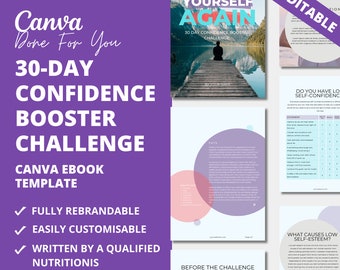 Confidence Booster 30-Day Challenge: Canva eBook Template (PLR)