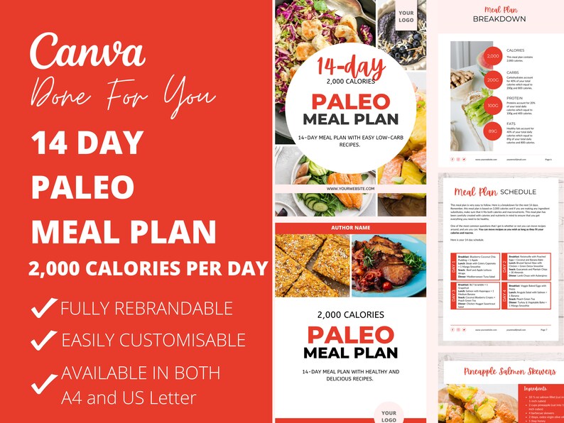 14-day PALEO Meal Plan Template With Healthy and Delicious Recipes