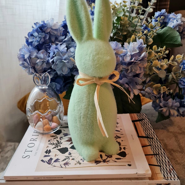 Pastel pink/cream/green Flock Bunny - Easter Table Decorations Spring Party Room Spring Decor Rabbit Party Easter Decoration/easter gift
