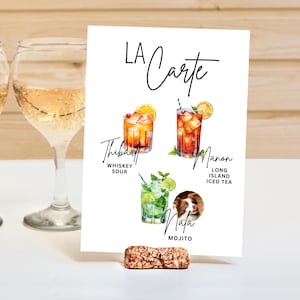 Poster per cocktail di nozze da personalizzare, poster per cocktail, biglietto per cocktail, poster per matrimonio al bar, poster per matrimonio con cane, matrimonio per animali domestici