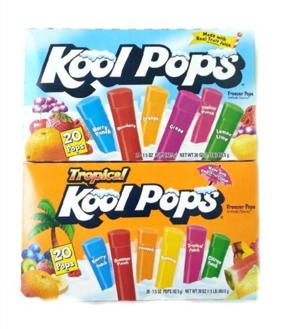 Kool Pops Freezer Pops 2 Boxes of 20 Tropical Flavored and Etsy