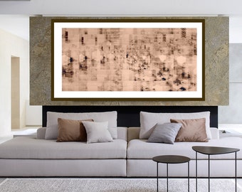 Abstract Geometric Large Canvas, Fine Art Print, Binary Vector Data Pattern, Home Wall Decor, Modern Art Collectibles