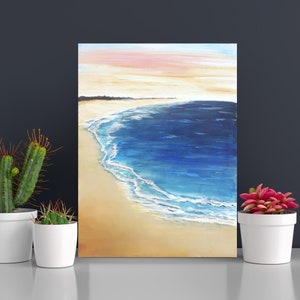 Beach Sunset Cloud Minimalist Painting, Ocean Seascape Large Canvas| Fine Art Print, Home Wall Decor, Animal, Simplicity Art Collectibles