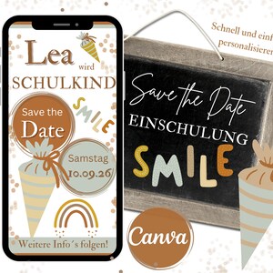 Reserve a data de matrícula escolar, convite para começar a escola, anúncio de matrícula escolar, eCard personalizado, cone escolar de 1ª série, cerimônia de matrícula escolar