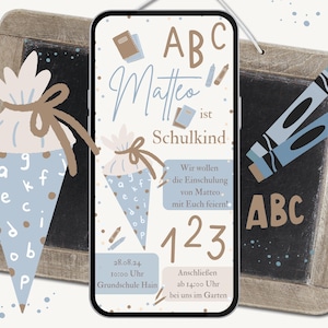 Personalized invitation to the first day of school with name | eCard for the first day of school | digital invitation card for the start of school