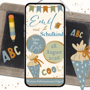Save the Date Invitation to the First Day of School | e-Card Announcement of the Start of School for Boys and Girls |