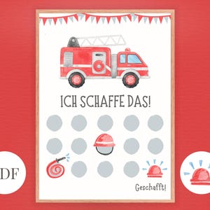 Firefighter Reward Chart for Kids | Reward Plan with Stickers | Motivation Chart PDF