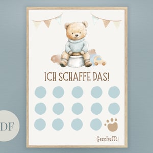 Potty training for toddlers | Bear reward chart for becoming potty trained (PDF)