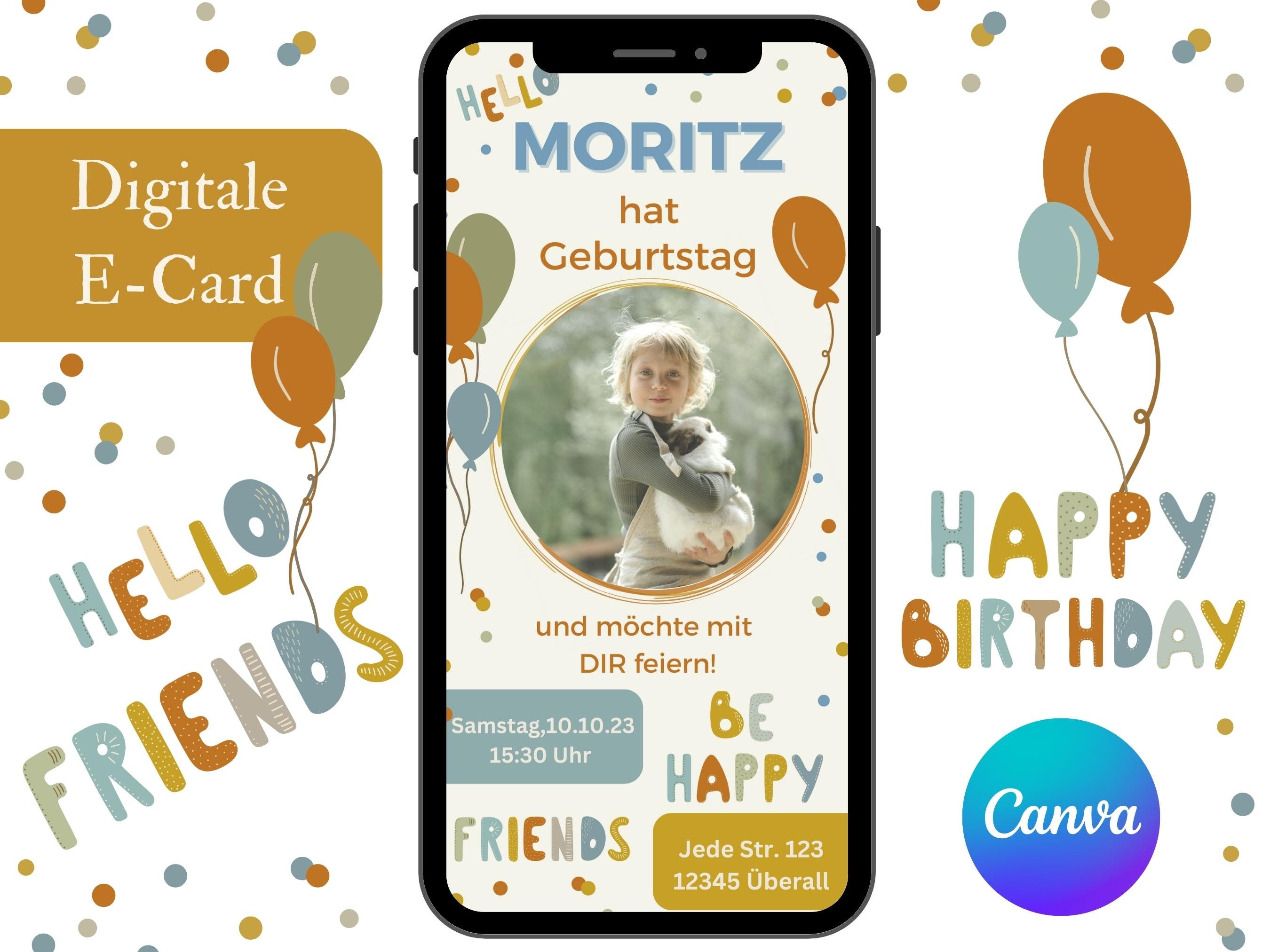 Children's Birthday Party Invitation With Photo Digital Etsy