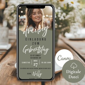 Convite digital para aniversário de 30 anos de uma mulher | Cartão eletrônico personalizado para festa de aniversário | Modelo de convite para 40º, 50º aniversário