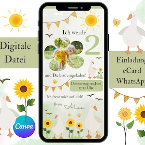 Convite de aniversário infantil para meninas convite digital, foto eCard convite de aniversário infantil flores modelo de convite WhatsApp Canva