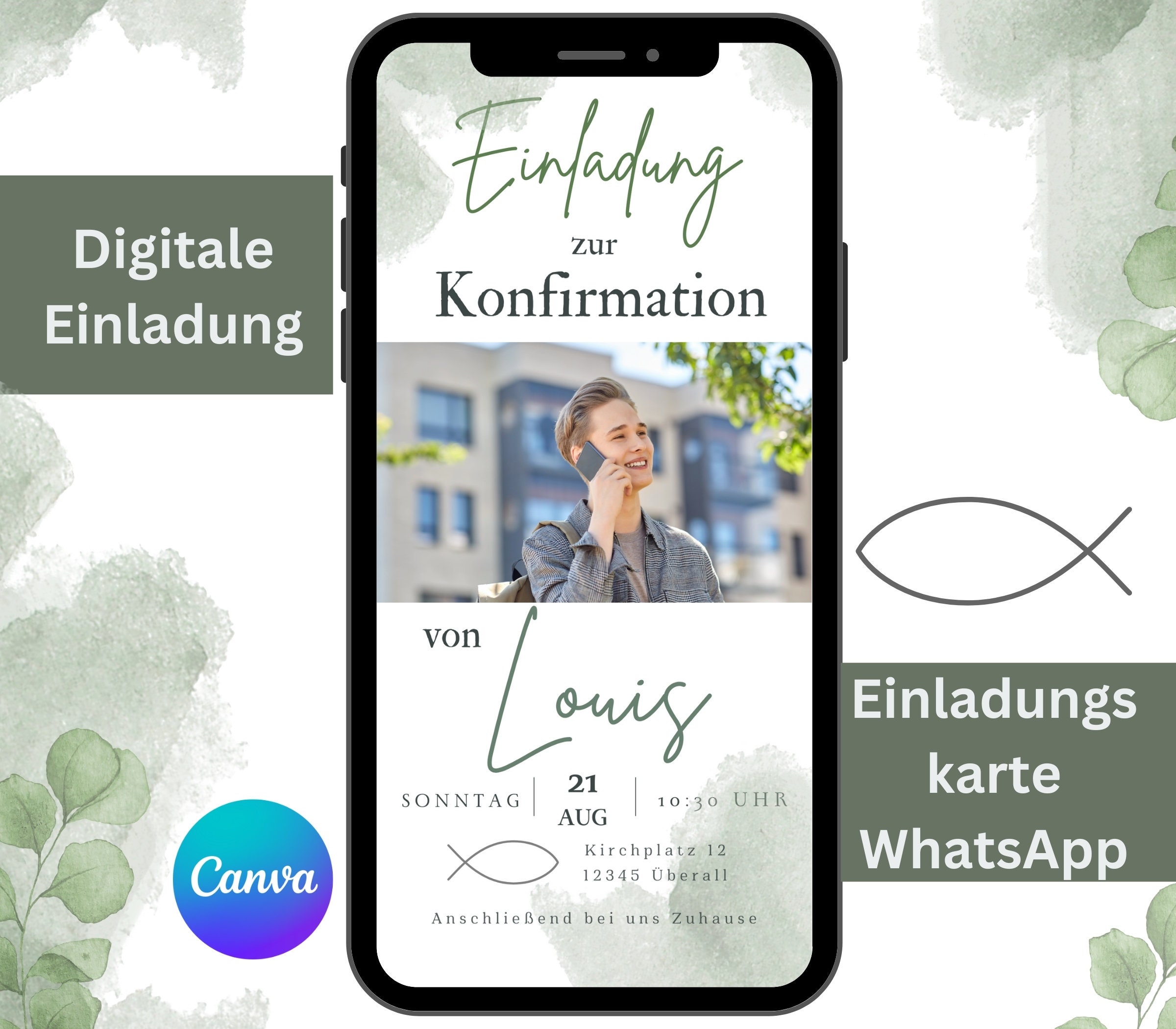 TOA27 Kommunionkarte Für Jungen – Mit Toast-Motiv, Silbernem Stern, Inkl. Umschlag