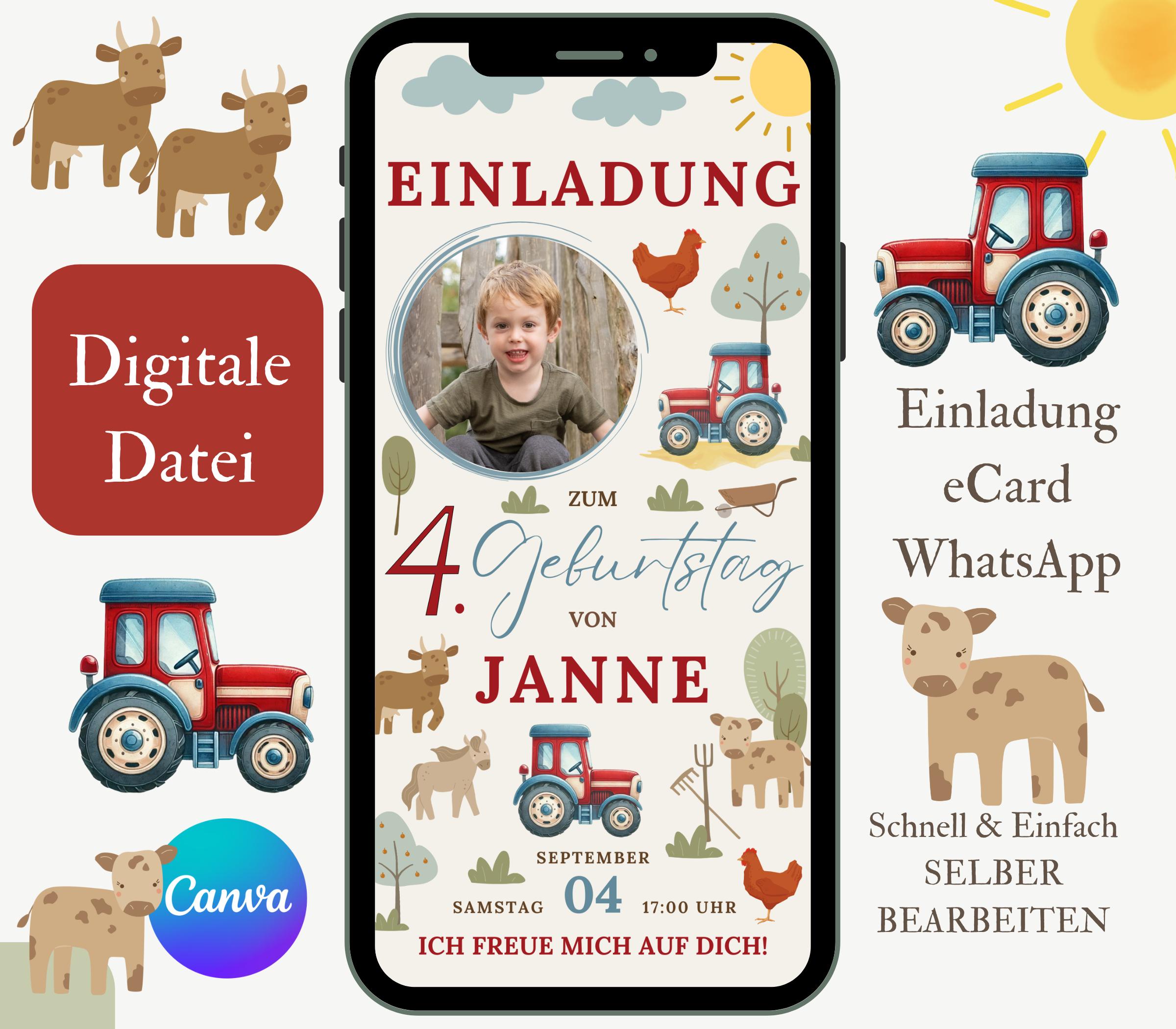 Free Tractor Themed Birthday Party Invitations For Children