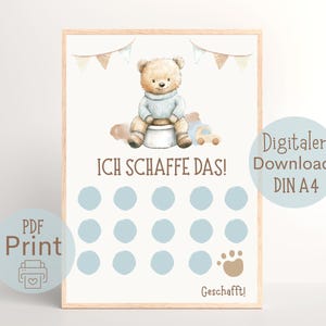 Apprentissage de la propreté pour les tout-petits Apprentissage de la propreté Aide à l'apprentissage Plan de renforcement pour se nettoyer Télécharger PDF pour imprimer, Planificateur de propreté Montessori