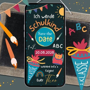 Save the Date: First Day of School for Boys and Girls | Digital Announcement | Black & Colorful
