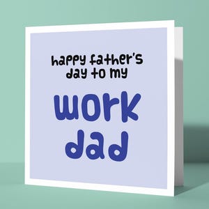 Alles Gute zum Vatertag für meine Arbeit Dad | Niedliche glückliche Vatertagskarte für Arbeit Papa Vater Vaterfigur Büro Papa Sinnvolle liebevolle Spaßkarte