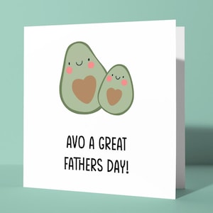 Avo Einem Großen Vatertag | Niedliche und lustige glückliche Vatertagskarte für Papa Papa Vater Him, Avocado Food Wortspiel, Papa Witzkarte zum Vatertag