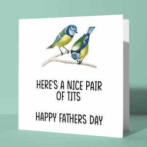 Ecco un bel paio di tette, buona festa del papà / Divertente, maleducato e sfacciato biglietto di auguri per la festa del papà per papà, papà padre lui, uccelli barzelletta sugli osservatori di uccelli