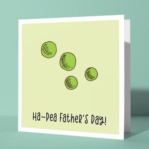Fête des pères Ha-pea | Carte de fête des pères heureuse mignonne et drôle pour papa papa père lui, jeu de mots heureux de nourriture de pois, carte de plaisanterie de papa pour la fête des pères