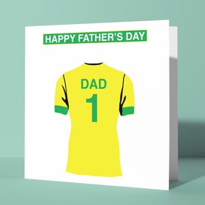 Norwich City F.C. Themen personalisierte Vatertagskarte | Grußkarte zum Vatertag Ihm Papa Papa Vater Fußballfan Anhänger Die Kanarien