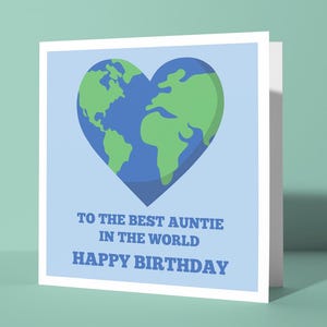 Joyeux anniversaire à la meilleure tante du monde - Jolie carte de voeux de joyeux anniversaire pour tante | Carte pour ses parents, frères et sœurs