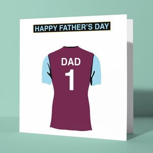 Tarjeta personalizada para el Día del Padre con temática del Burnley F.C. / Tarjeta de felicitación para el Día del Padre Él, Papá, Papá, Aficionado al fútbol, Aficionado a los Clarets