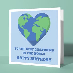 Para a melhor namorada do mundo Feliz aniversário - Cartão de feliz aniversário fofo e amoroso para a outra metade do parceiro GF | Cartão para ele