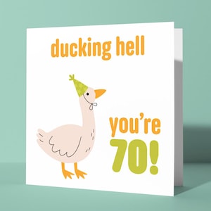 Vous avez 70 ans ! - Soixante-dixième anniversaire de jalon drôle carte de vœux | Carte soixante-dixième anniversaire offensive canard sur le thème des animaux, humour amusant