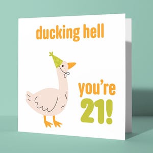 Vous avez 21 ans ! - Carte de voeux drôle pour le 21e anniversaire | Canard, vingt et unième anniversaire, carte, humour, passage à l'âge adulte