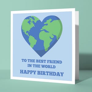 Joyeux anniversaire au meilleur ami du monde - Jolie carte de voeux de joyeux anniversaire pour amis, meilleures amies, collègues de travail carte pour elle lui