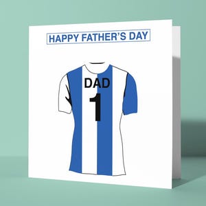 Biglietto d'auguri personalizzato per la festa del papà a tema Brighton & Hove Albion per lui, papà, tifoso di calcio e sostenitore dei Seagulls
