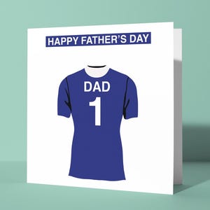Biglietto di auguri personalizzato per la festa del papà a tema Portsmouth F.C. / Biglietto di auguri per la festa del papà Lui Papà Papà Padre Tifoso di calcio Pompey Blue Army Blues