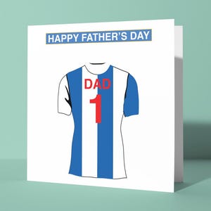 Sheffieldfarbig F.C. Themen personalisierte Vatertagskarte | Grußkarte zum Vatertag Ihm Dad Daddy Vater Fußballanhänger Die Eulen