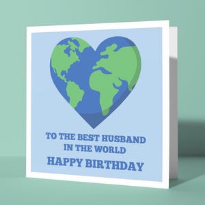 Para o melhor marido do mundo Feliz aniversário - Cartão de feliz aniversário fofo e amoroso para o parceiro casado Marido | Cartão para ele