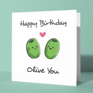 Alles Gute zum Geburtstag Olive Dir | Niedliche Geburtstag Grüße Karte für Freund, Bestie, Partner, Frau, Mann, Freundin, Freund Sinn schön