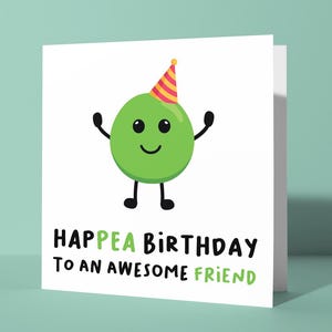 Happea Birthday einem tollen Freund - Lustiges Wortspiel Alles- Gute zum Geburtstag-Gruß-Karte für Bestie, Arbeitskollegen | Witzige Geburtstagskarte