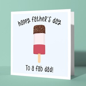 Feliz Dia dos Pais para um pai fabuloso | Cartão fofo e engraçado de Feliz Dia dos Pais para o pai, pai, pai, ele, como um sorvete fabuloso, trocadilho com pirulito