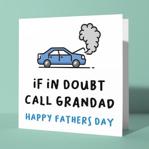 En cas de doute, appelez grand-père | Jolie carte de fête des pères pour grand-père, grand-père, grand-père pour lui, grand-père sage, bonne fête des pères