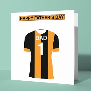 Biglietto d'auguri personalizzato per la festa del papà a tema Hull City / Biglietto d'auguri per la festa del papà Lui Papà Papà Padre Tifoso Sostenitore The Tigers