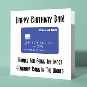 Gelukkige verjaardag papa - meest royale bank ter wereld - verjaardagswenskaart voor papa, grappige onbeschofte aanstootgevende grap