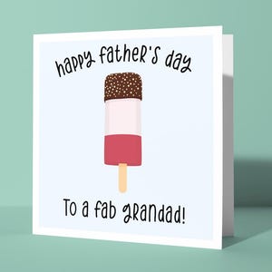 Alles Gute zum Vatertag einem tollen Opa | Niedliche und lustige glückliche Vatertagskarte für Opa-Opa, wie Fab-Eiscreme-Lolly-Wortspiel
