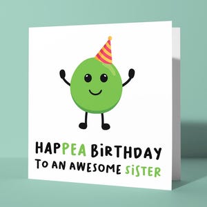Joyeux anniversaire à une soeur incroyable - Carte de voeux drôle de joyeux anniversaire de jeu de mots pour soeur soeur | Carte d'anniversaire blague drôle pour ses frères et sœurs