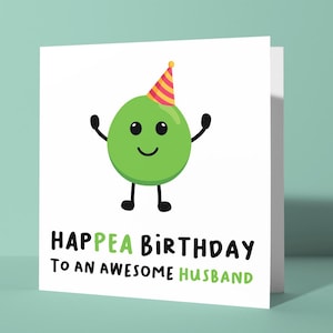Happea Geburtstag für einen erstaunlichen Ehemann - Lustiges Wortspiel Alles- Gute zum Geburtstaggruß-Karte für Partner | Lustige Geburtstagskarte für Ihn andere Hälfte