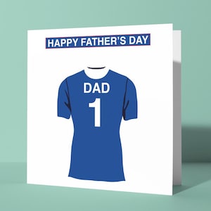 Biglietto di auguri personalizzato per la festa del papà a tema Chelsea F.C. / Biglietto di auguri per la festa del papà per lui, papà, tifoso di calcio, sostenitore dei Blues